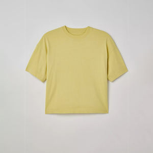 Camiseta gráfico con estampado de algodón 100% liso suave de alta calidad con colores personalizados, Camiseta corta recortada de gran tamaño con hombros caídos bordados - Product Image 4