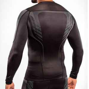 Meilleure qualité plaine MMA rash guard à manches longues rash guard pour hommes expédition rapide marque personnalisée rash guard chemises - Product Image 6