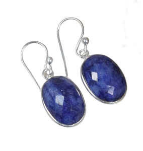 Bijoux de mode pour femmes Boucles d'oreilles en pierres précieuses Lapis Lazuli Boucles d'oreilles en argent sterling massif 925 pour femmes et filles Boucles d'oreilles en argent - Product Image 1