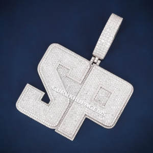 Venta caliente Hip Hop colgante lujoso personalizado 925 plata esterlina corte redondo Moissanite diamante joyería - Product Image 5