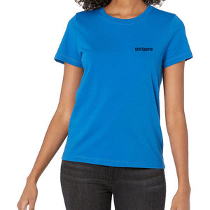 Service OEM – T-shirts décontractés en maille pour femmes, coupe classique – Logo et impression personnalisés, été, écologiques, 100 % coton respirant - Product Image 1