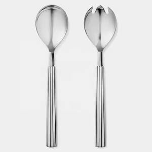 Juego de Servidores de Ensalada Modernos de Acero Inoxidable Plateado Pulido, Ecológicos, con Mango Largo para Uso en la Cocina del Hogar - Product Image 6