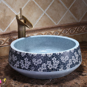 Jingdezhen dan wastafel keramik putih, baskom gambar tangan untuk Hotel kamar mandi wastafel wajah kamar mandi porselen antik buatan tangan biru CE - Product Image 2