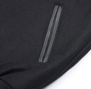 2025 chaqueta universitaria con logotipo personalizado mangas de cuero negro bordado pareja universidad béisbol hombres chaqueta Letterman chaqueta de nieve - Product Image 3