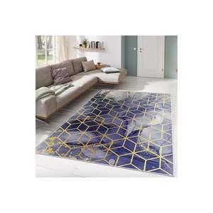 Tapis imprimé numérique à motifs en nid d'abeille or violet Tapis et ensembles élégants - Product Image 1