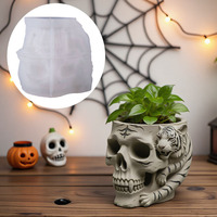 Dumo Tigre Crâne Moule en silicone DIY Bougie Coupe Plâtre Jardinière Pot de Ciment Pot de Rangement Décoration Halloween Fabrication de Cadeaux Faits à la Main