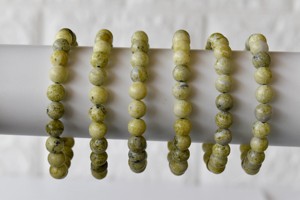 Pure Natural Lemon Color Serpentine 8mm Round <b>Beaded</b> <b>Bracelets</b> Lovers Healing Meditation Jewelry at Best Price - Product Image 5