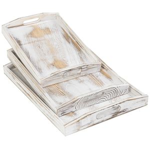 Bandeja de madera de diseño elegante en color negro elegante con forma rectangular moderna y elegantes asas doradas perfectas para cualquier ocasión - Product Image 6