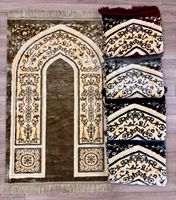 Tapis de prière turc islamique en velours gaufré de luxe, imprimé floral, avec pompons, tapis de culte musulman doux, OEM ODM