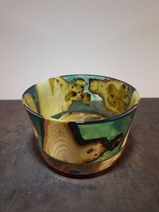 Hermoso arte de resina creado en el cuenco para fiestas de boda Navidad hoteles restaurante usos caliente para venta madera y resina epoxi - Product Image 6