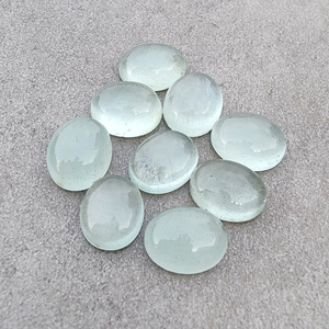 Cabujón de Aguamarina Natural de calidad AAA +, piedras preciosas calibradas con parte posterior plana de corte ovalado, venta al por mayor, todos los tamaños disponibles - Product Image 6