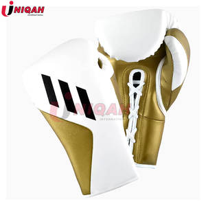 Gants de boxe professionnels en cuir de vachette de qualité supérieure avec lacets, couleur et taille personnalisables, confortables, antidérapants, pour l'entraînement aux arts martiaux - Product Image 4