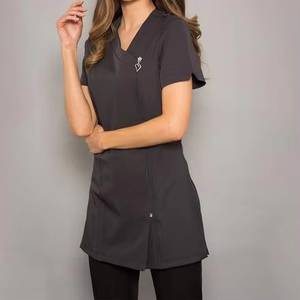 Recién llegado, conjunto de Top y pantalón, conjuntos de uniformes médicos, ropa de trabajo de esteticista de manga corta con logotipo personalizado, buena calidad - Product Image 2