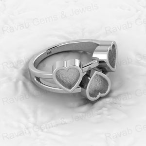 Anillo de ajuste en blanco de Semi-montaje en forma de corazón de Plata de Ley 925 sólida de alta calidad, bueno para cenizas y trabajo de resina, joyería de leche materna - Product Image 6