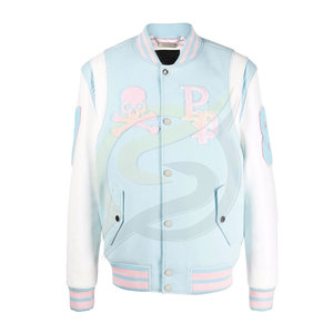 Chaqueta de invierno hecha a medida para hombre, nuevos diseños de moda con estilo de letras de chenilla bordadas - Product Image 1