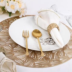 Anneaux de serviette en rotin tressé à la main, décoration de table naturelle pour mariages, fêtes, dîners, mise en scène de table de ferme, lot de 4 - Product Image 3