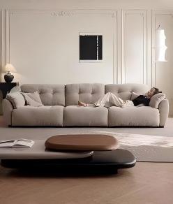 Sofá Moderno de Tela de Tres Plazas con Respaldo Acolchado y Brazos Acolchados para Sala de Estar - Product Image 5