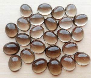Vivaaz Gems IGI Certifié AAA Grade 7x9mm Cabochon de Quartz Fumé Naturel Pierre Précieuse Cristal Lisse Forme Ovale Lâche Calibré - Product Image 5