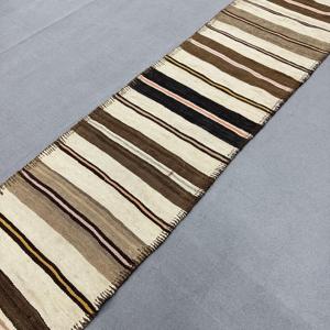2.4x11.4 ft Vintage Turkish <b>Rug</b>, <b>Runner</b> <b>Rug</b>, Brown Kilim Ombr <b>Rug</b> - Product Image 2