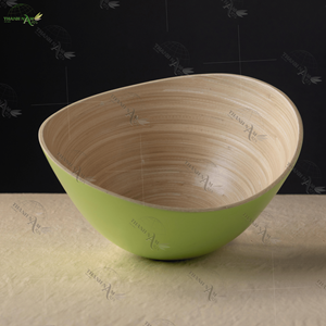 Tazón Bajo de Bambú Coreano Ecológico Desechable, Vajilla de Bambú Hecha a Mano, Juego de Platos Clásicos Vietnamitas para Cocina, Tazón para Fiestas Thanh - Product Image 3
