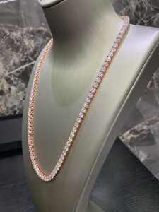 สร้อยคอเทนนิสสไตล์ฮิปฮอป ZONGA HOUSE ประดับไพลินเจียระไนแบบบริลเลียนท์ เงินแท้ 925 ชุบทองคำสีกุหลาบ สำหรับผู้ชาย - Product Image 6