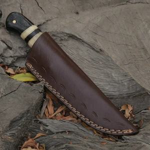 Europe Trending MORTAL SAGA MS-HK-0004 Couteau de chasse en acier damas pour collectionneurs Lame en cuivre Incrustations d'os en corne de buffle noire - Product Image 3