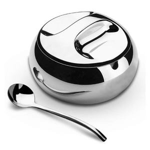 Casserole en acier inoxydable au design moderne Finition brillante Casserole isolée Serveur d'aliments chauds Pot en acier inoxydable - Product Image 2