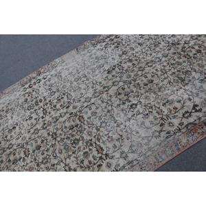 5.5x9.4 ft Turkish Rug, Vintage Large Rug, <b>Brown</b> Blue Bordered <b>Wool</b> Rug - Product Image 5