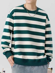 Sudaderas clásicas a rayas Otoño Invierno nueva marca de moda Top Retro suelto cuello redondo pulóver sudaderas digitales - Product Image 4