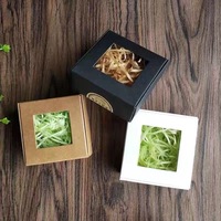Cajas de Cartón de Papel Kraft Natural Reciclado con Ventana de PET, Cajas de Regalo para Jabón de Baño con Sales