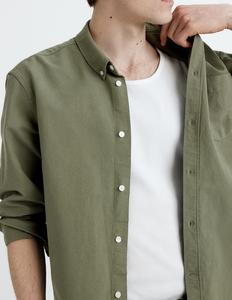 Premium Quality Drop Shoulder 100% Cotton <b>Over</b> Size OEM and ODM Custom Brand Full Sleeve Solid Wholesale Price Shirts for Men - Product Image 6