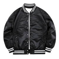 Veste universitaire en toile satinée brodée sur mesure de haute qualité pour hommes, col montant, respirante, séchage rapide, veste d'hiver, vente en gros