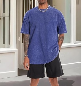 Wholesale Men Acid Wash T Shirt Streetwear Hip Hop 100% Cotton <b>tshirts</b> With Logo Customize Oversized Vintage T-Shirt Breathable - Product Image 6