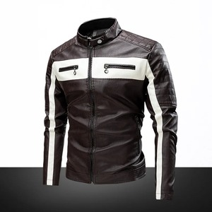 Chaqueta de cuero para hombre 2024 otoño nuevo Color sólido suelto Multi bolsillo al aire libre ciclismo locomotora abrigo hombres solapa ropa de cuero - Product Image 3