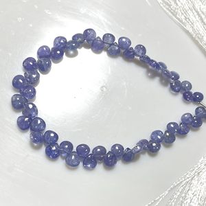 Cuentas de Briolette con forma de corazón liso de tanzanita de alta calidad, cuentas lisas de piedras preciosas naturales para la fabricación de joyas - Product Image 4