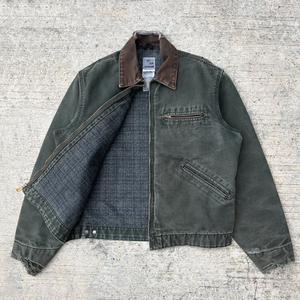 OEM Custom High Quality <b>Men's</b> Vintage Stand Collar Waterproof Windproof Canvas Cotton Zipper <b>Jacket</b> for <b>Men</b> - Product Image 2