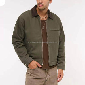 Wholesale Custom Embroidered Men's Fashion Heavyweight 100% Cotton Casual Vintage Washed <b>Work</b> Wear <b>Canvas</b> <b>Jacket</b> - Product Image 3