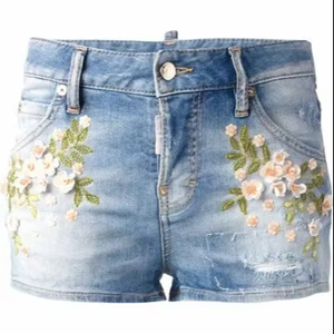 High Street Casual & Party-Ready Denim <b>Shorts</b> for <b>Girls</b> and Women Breathable Skinny Pencil Pants Fit - Product Image 1