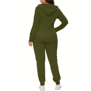 Conjunto Deportivo Premium para Mujer, Chaqueta con Capucha y Cremallera de Manga Larga y Pantalones Deportivos, Traje Holgado para Correr, Hacer Ejercicio y Entrenar al Aire Libre - Product Image 2