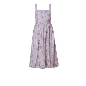 Women's XS Size Floral Cotton Midi <b>Dress</b> Strapless <b>Elastic</b> Waist Boho Style Breathable Crocheted <b>Dress</b> Cutout Decoration for Day - Product Image 4