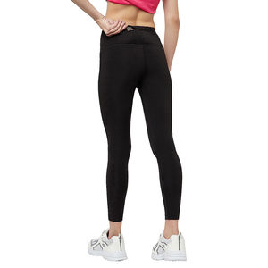 2024 Top Trending Leggings deportivos negros para mujer sin costuras cintura media gimnasio Fitness Yoga pantalones patrón sólido Spandex ropa de entrenamiento - Product Image 2
