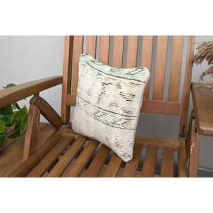 หมอนผ้าขนแกะสีเบจเย็บปะติดปะต่อกัน Kantha 12X12นิ้วหรูหราวินเทจปักปุยพิมพ์ลายชนบทหมอนสำหรับใช้ในพื้น - Product Image 3