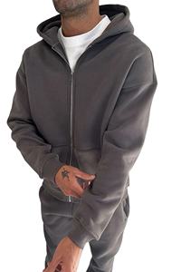 Nouveau sweat à capuche zippé arrivé pour homme Logos imprimés personnalisés 100% sweat à capuche en coton homme Streetwear surdimensionné couleur unie sweats à capuche hommes - Product Image 2