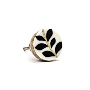 ลูกบิดทองเหลืองเรซินดีไซน์คลื่นสีขาวและดำรุ่นใหม่3D แบบเรียบง่ายสำหรับตู้เก็บของขนาดเล็ก - Product Image 4