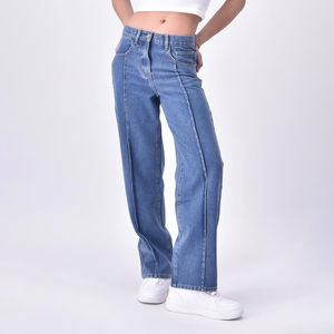 Pantalones vaqueros de moda de nuevo estilo, pantalones vaqueros personalizados de alta calidad para mujer, pantalones vaqueros holgados para mujer a la venta, diseño y talla personalizados - Product Image 3