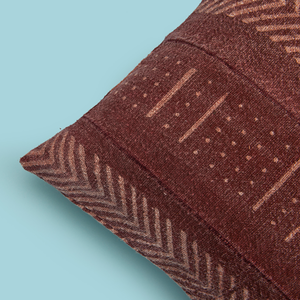 Rust Mudcloth Block Print Funda de cojín Decorativo Venta al por mayor African Inspired Mudcloth Funda de almohada - Product Image 2