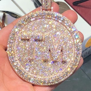 Collares de Lujo con Colgante de Cruz Personalizado con Nombre, para Fiesta de Hip Hop, Compromiso, Boda, Plata de Ley 925, Chapado en Oro Rosa de 14k, Moissanita VVS - Product Image 3