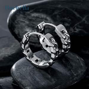 Gran oferta, pendientes de diamantes de aro cubano de oro blanco de 14 quilates de Plata de Ley 925 para hombres, joyería de Hip Hop - Product Image 1