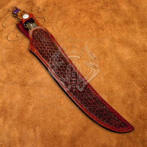 Magnifique couteau de chef artisanal pour la cuisine, le filetage, la chasse et le camping, lame en acier D2, manche en résine, étui en cuir, cadeau idéal - Product Image 6