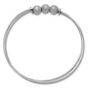 Leslie's SS Radiant Essence Polish/Textured <b>Ball</b>-Shaped Flexible Bangle - Product Image 2